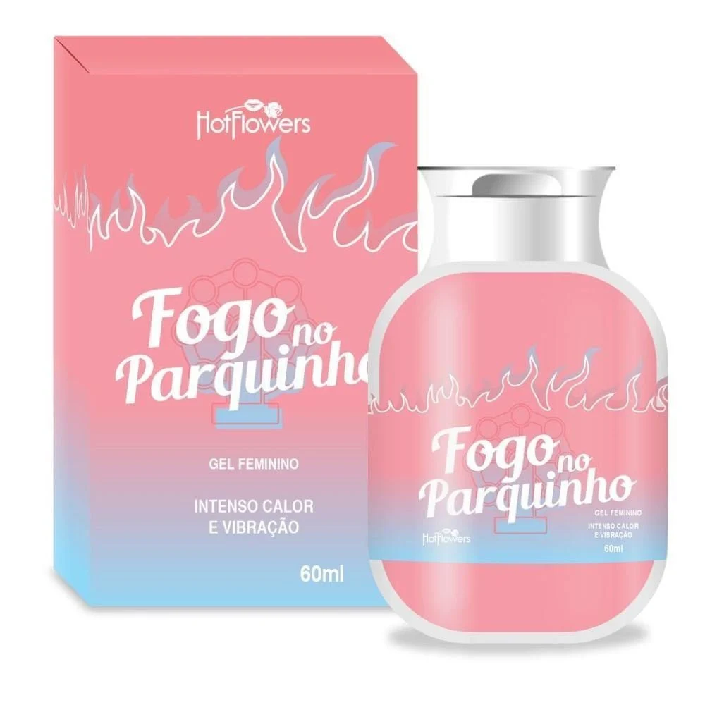 fogo no parquinho gel feminino esquenta e vibra 60ml hot flowers 1