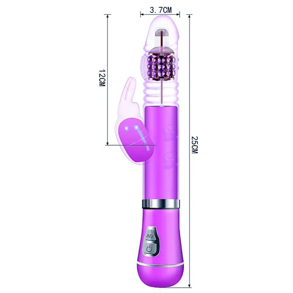 vibrador rotativo de coelho com vai e vem recarregavel sexy import 12