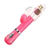 vibrador rotativo de coelho com vai e vem recarregavel sexy import 2