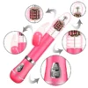 vibrador rotativo de coelho com vai e vem recarregavel sexy import 4