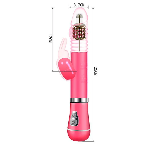 vibrador rotativo de coelho com vai e vem recarregavel sexy import 6