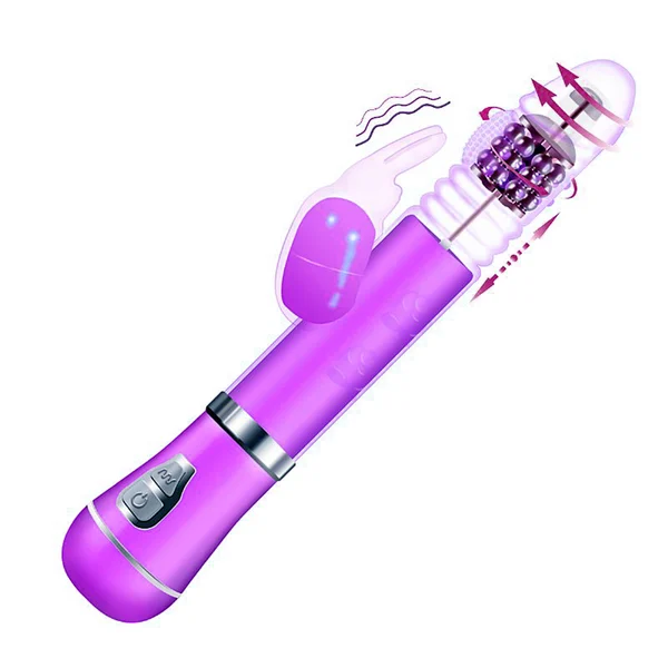 vibrador rotativo de coelho com vai e vem recarregavel sexy import 8