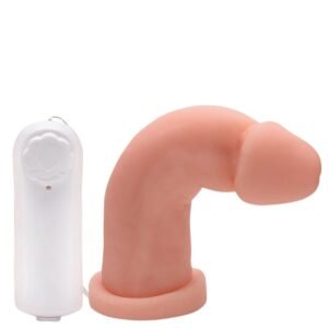 Pênis Realístico Em Cyberskin Vertebrado Com Vibrador 19 x 5 Cm