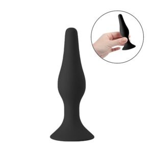 Plug Anal Cônico Em Silicone Com Ventosa 12x5 x 3x2 Cm