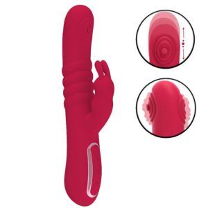 Vibrador De Ponto G e Clitóris Com Dedilhar e Vai e Vem - Vinho