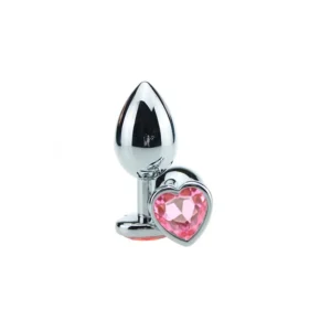 Plug Anal Jóia Coração P- Rosa