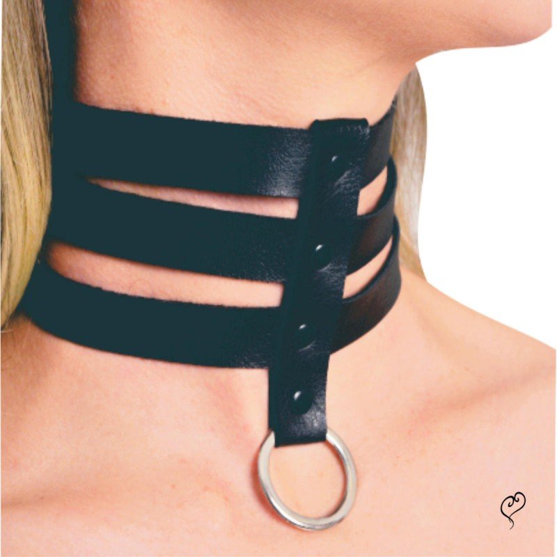 choker coleira gargantilha couro eco bdsm fetiche provocante