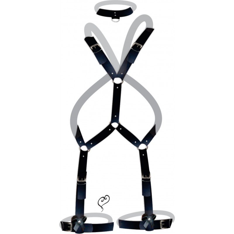 harness arreio body cinta liga em couroeco arnes sexy ousado 2