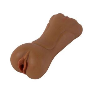 Masturbador Duplo Com 2 Vaginas em Cyberskin - Marrom