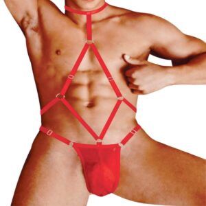 Cueca Ousada Jockstrap Huthless Ajustável Vermelho – Love Itens