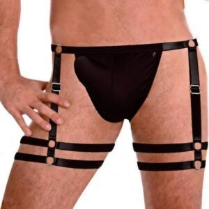 Cueca Jockstrap Com Cinta Liga Huthless Ajustável Preto – Love Itens