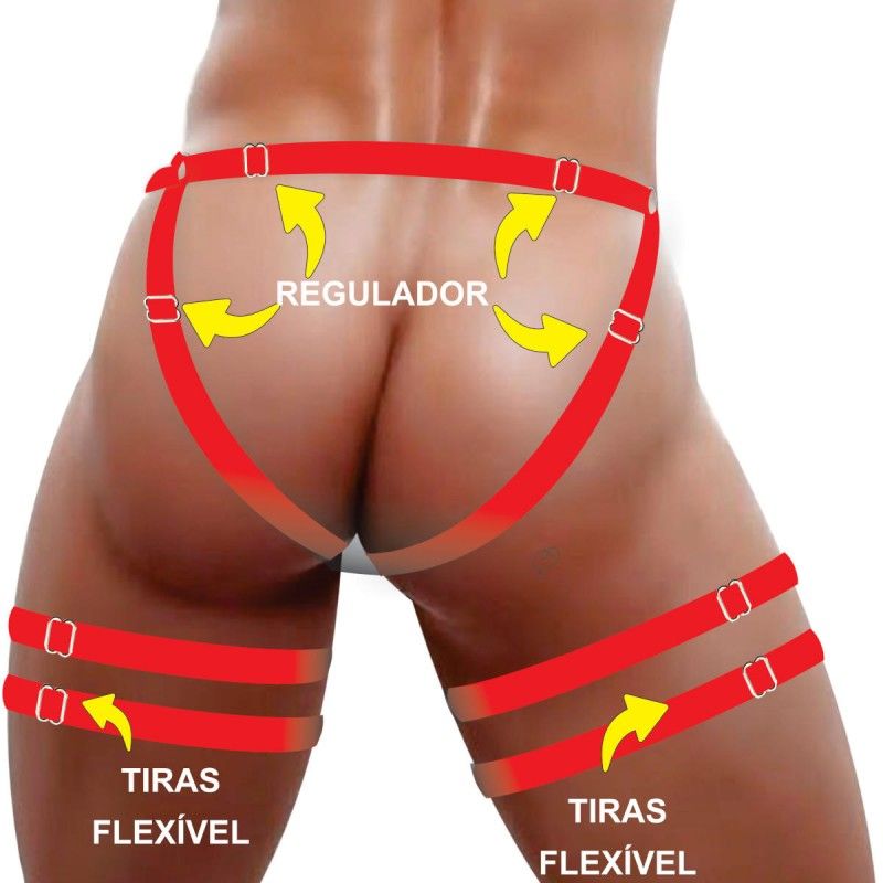 cueca jockstrap sexy especial 2 cinta ousada vermelho paixao picante 2