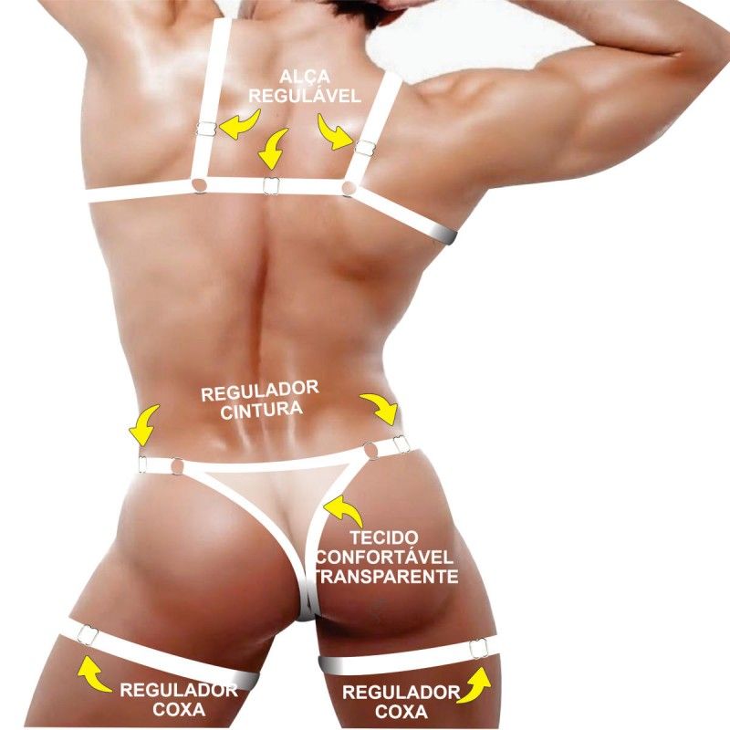 cueca jockstrap sexy kit especial ousada branca picante 3