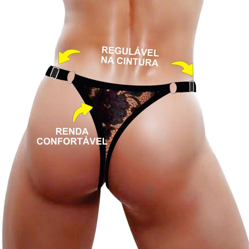 cueca renda sexy especial ousada regulavel preta picante 2