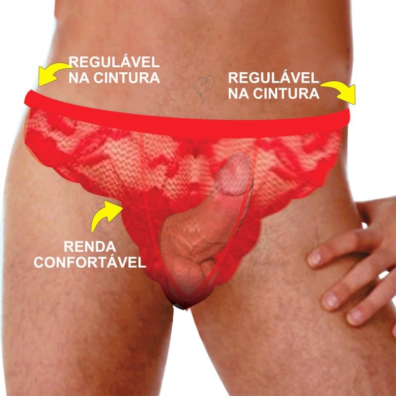 cueca renda sexy especial ousada regulavel vermelha paixao picante 1