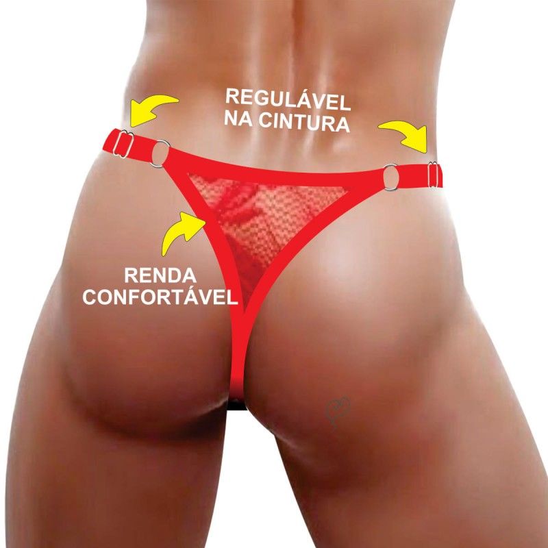 cueca renda sexy especial ousada regulavel vermelha paixao picante 2
