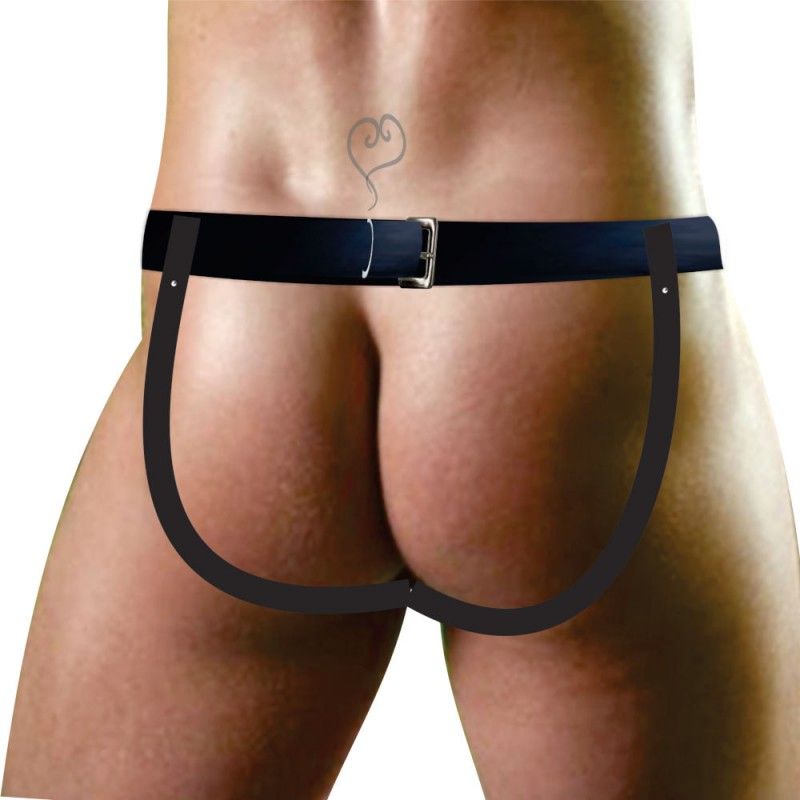 tanga jockstrap transparente sexy ousado em couroeco huthless collection 1