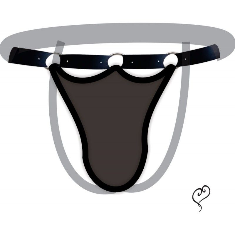 tanga jockstrap transparente sexy ousado em couroeco huthless collection 2