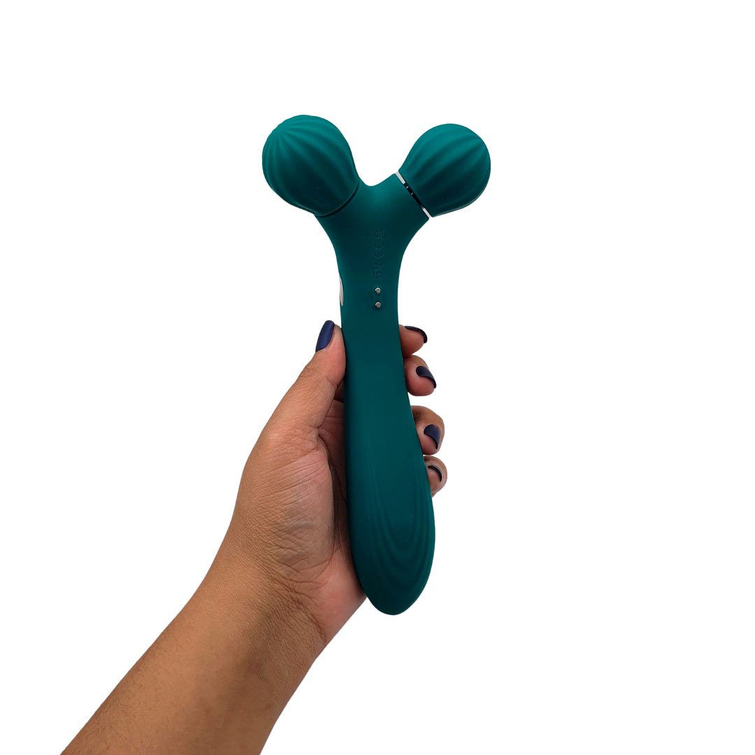 vibrador massageador feito silicone recarregavel 2 motores individuais 9 modos vibracoes s hande twig 2 cores 122971