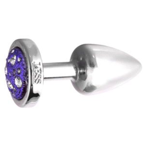 Plug Anal Cromado Com Pedra Cravejada Roxo Hard – Tam G
