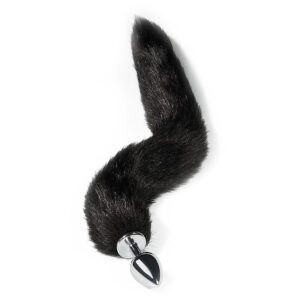 Plug Anal Rabo de Raposa Preto- Tam M 40 Cm