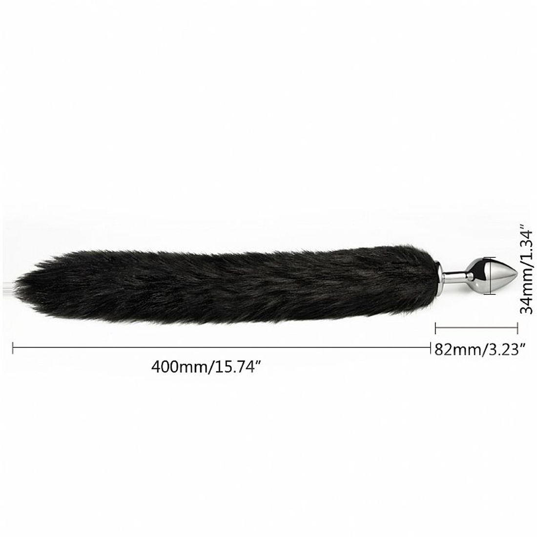 Plug Anal Rabo de Raposa Preto- Tam M 40 Cm - Imagem 2