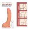 Pênis Realístico Com Escroto Ventosa e Vibro 21 x 5,5 Cm - Bege - Adão e Eva - Thumbnail Image 5