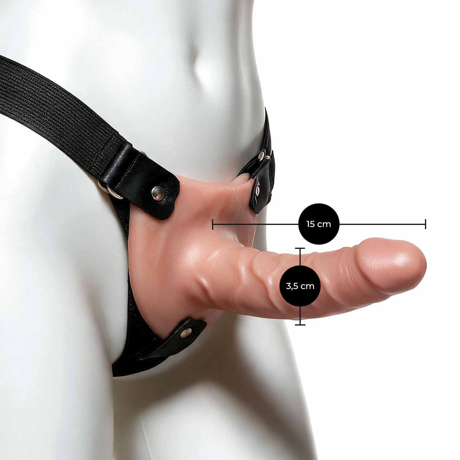 Cinta Peniana Com Pênis Rotativo Com Vibro 15 x 3,5 Cm - Bege - Adão e Eva - Imagem 5
