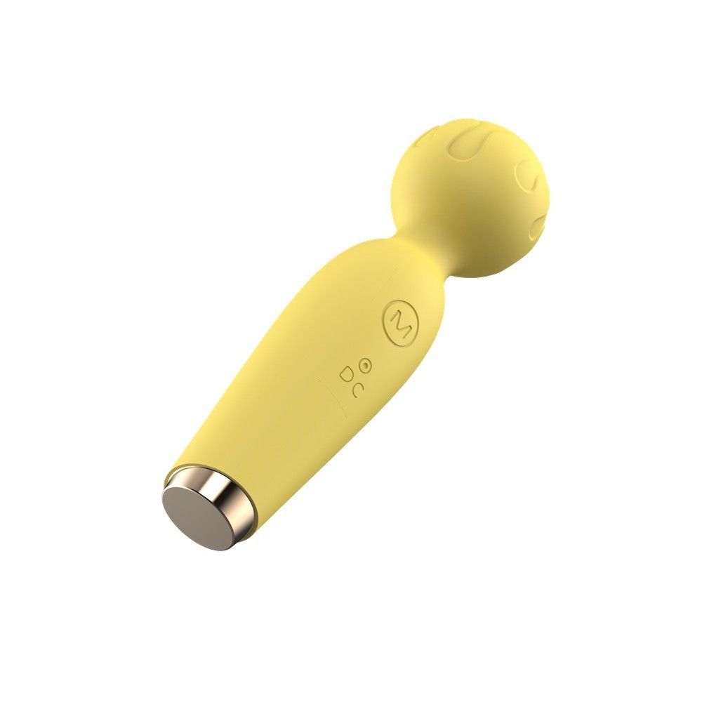 Vibrador Varinha Mágica Recarregável 10 Modos De Vibração - Amarelo - Imagem 2