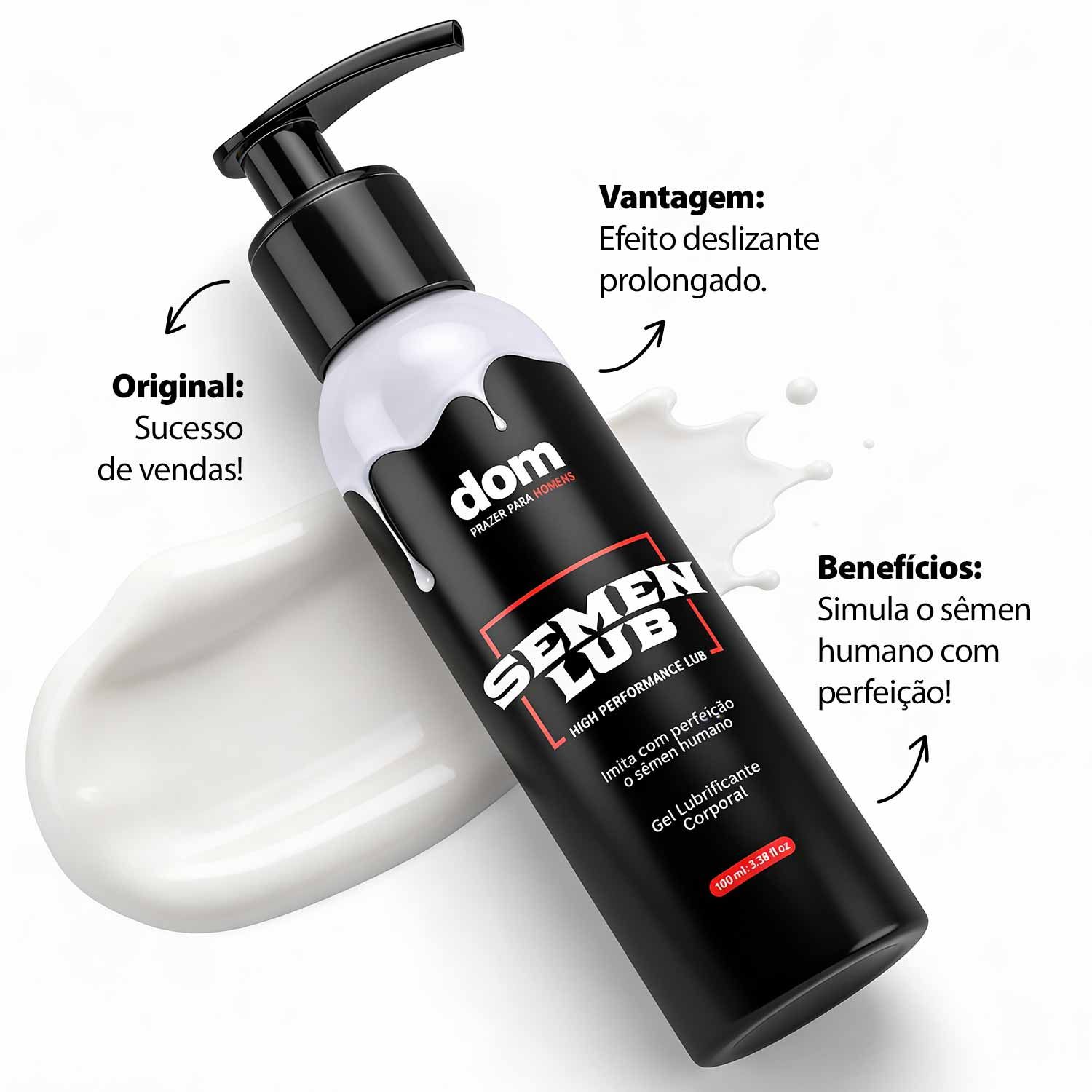 Gel Lubrificante Que Imita o Semen Humano - Semen Lub Tradicional - Dom - Imagem 3
