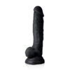 Pênis Realístico Com Escroto e Ventosa 19 x 4 Cm - Preto - Dom - Thumbnail Image 2