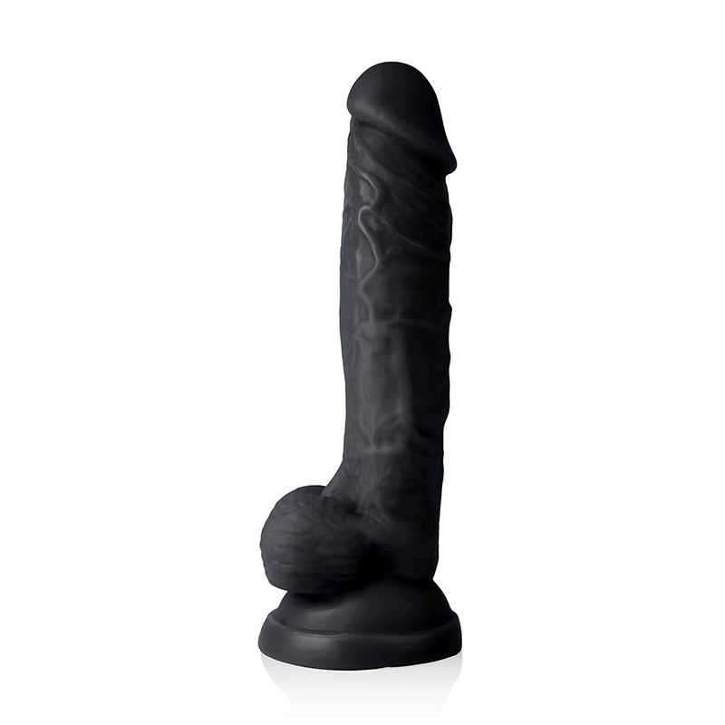 Pênis Realístico Com Escroto e Ventosa 19 x 4 Cm - Preto - Dom - Imagem 2