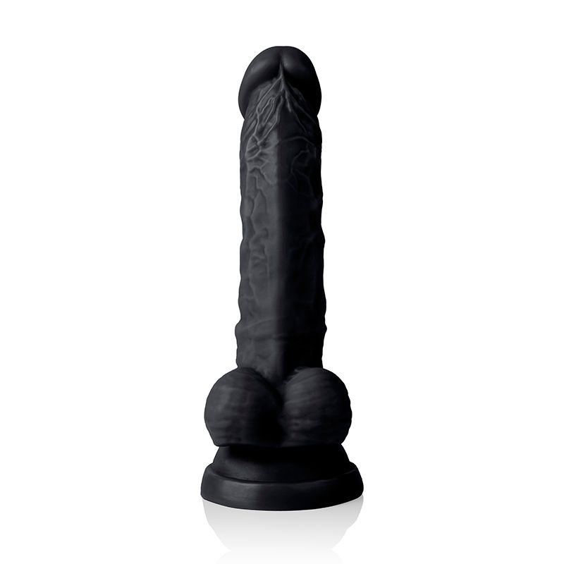 Pênis Realístico Com Escroto e Ventosa 19 x 4 Cm - Preto - Dom - Imagem 3