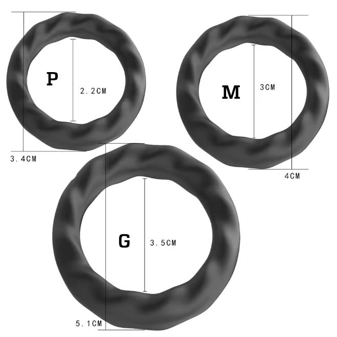 Kit Com 3 Anéis Penianos De Silicone - P M e G - Imagem 2