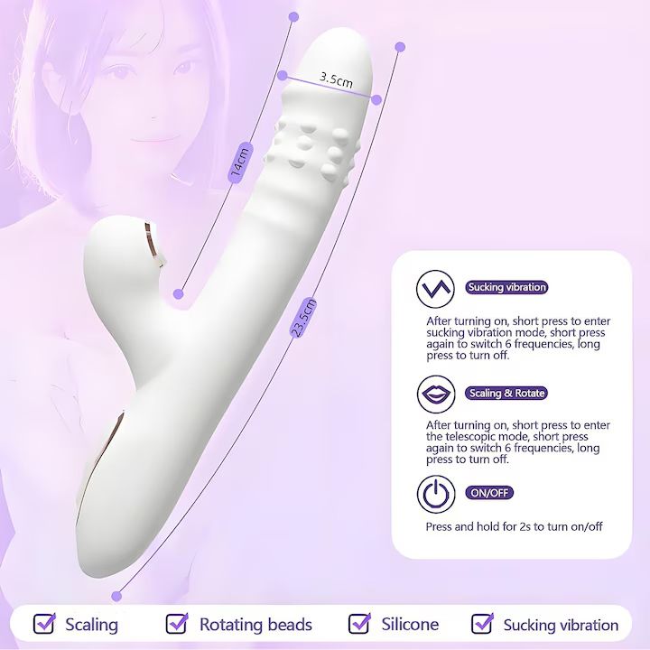 Vibrador Estimulador De Clitóris e Ponto G Com Esferas Giratórias Rotação 360° - Imagem 5