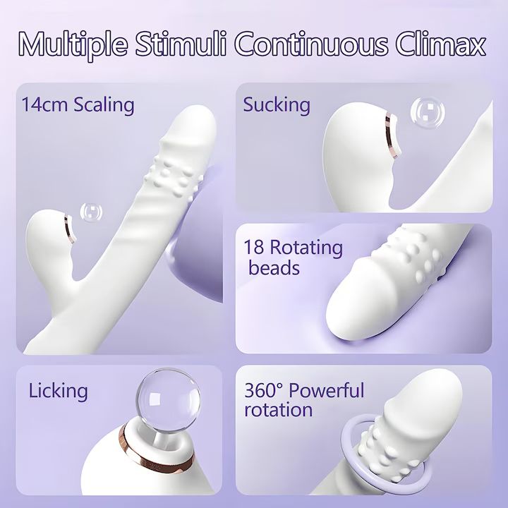 Vibrador Estimulador De Clitóris e Ponto G Com Esferas Giratórias Rotação 360° - Imagem 3