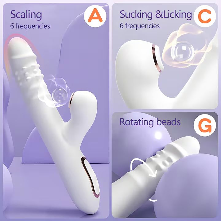 Vibrador Estimulador De Clitóris e Ponto G Com Esferas Giratórias Rotação 360° - Imagem 2