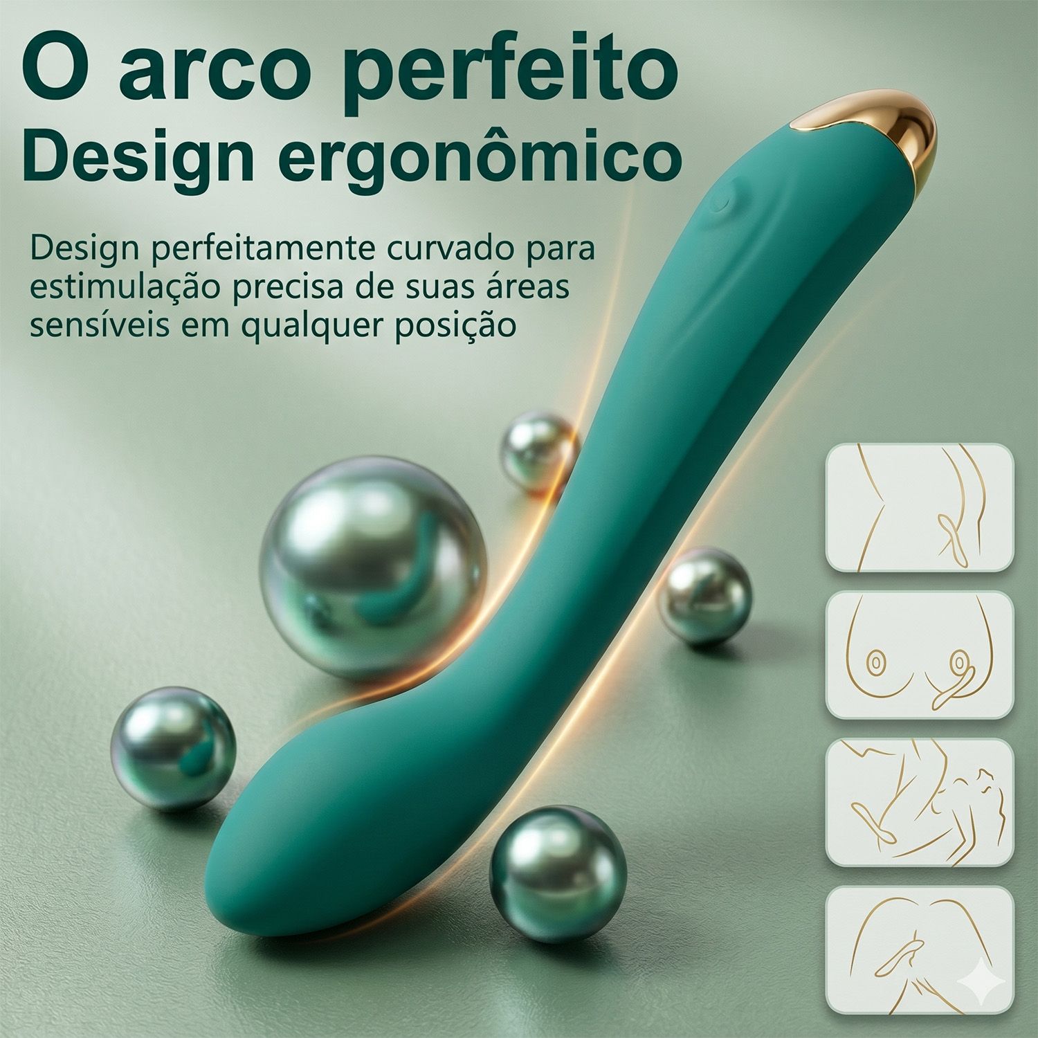 Vibrador De Ponto G Verde Recarregável- Sabrina - Imagem 2