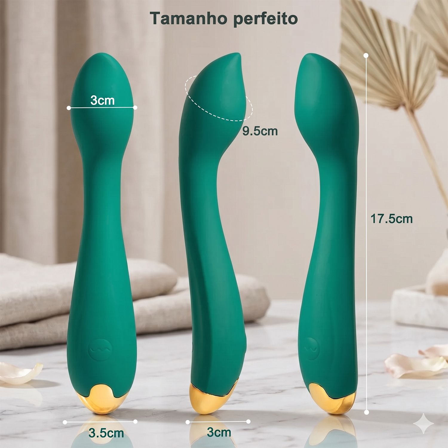 Vibrador De Ponto G Verde Recarregável- Sabrina - Imagem 4