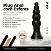 Plug Anal Escalonado 21 x 5 Cm Preto - Thumbnail Image 2