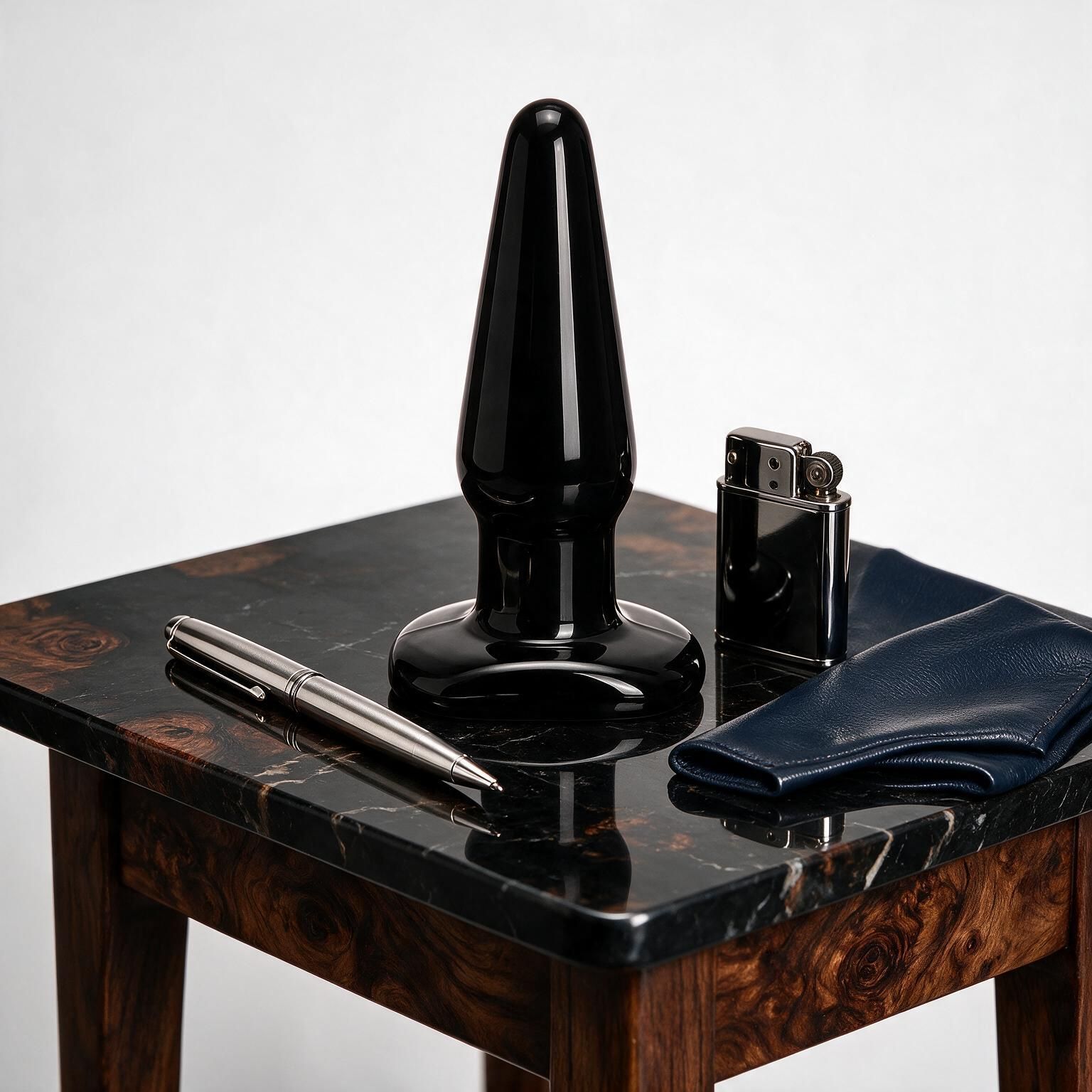 Plug Anal Em Formato De Cone 12 x 3,5 Cm Preto Brilhante - Imagem 3