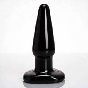 Plug Anal Em Formato De Cone 12 x 3,5 Cm Preto Brilhante