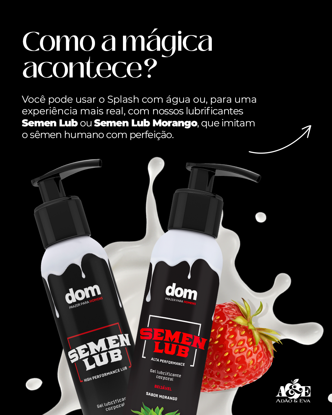 Kit Splash - Pênis Que Ejacula 16 x 4 Cm + Gel Semen Lub Marrom - Adão e Eva/Dom - Imagem 3